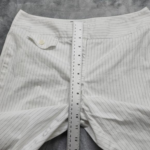 Style&Co Pants Womens 8P PETITE White Striped Mid Rise Cuffed Capri Stretch - Picture 7 of 10